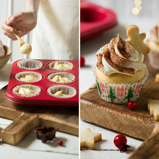 Decora Muffin-Form Festtag - rot - 12 Muffin