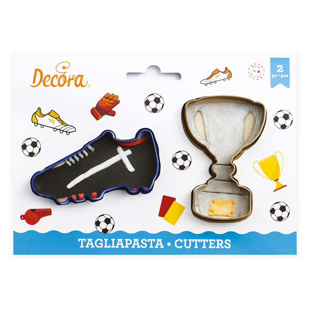 Ausstechformen Fussball Pokal und Schuhe - 2 Stk