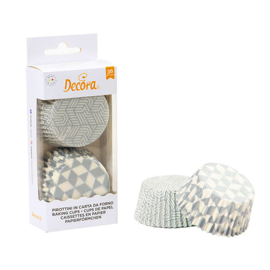 Decora Cupcake Backförmchen Geometrische Formen - 36 Stk - 2 Farben