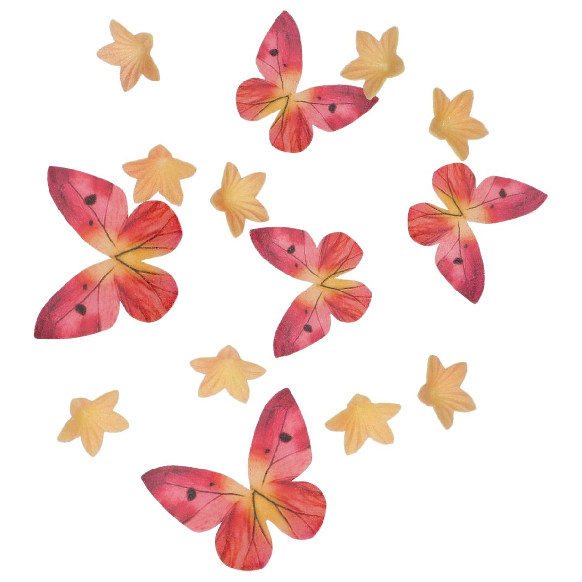 Wilton Essbare Schmetterlinge und Blumen - Wafer Papier - Orange Pink - 30-teilig