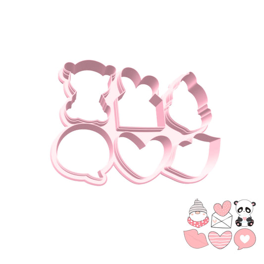 Ausstechform Valentine 6in1