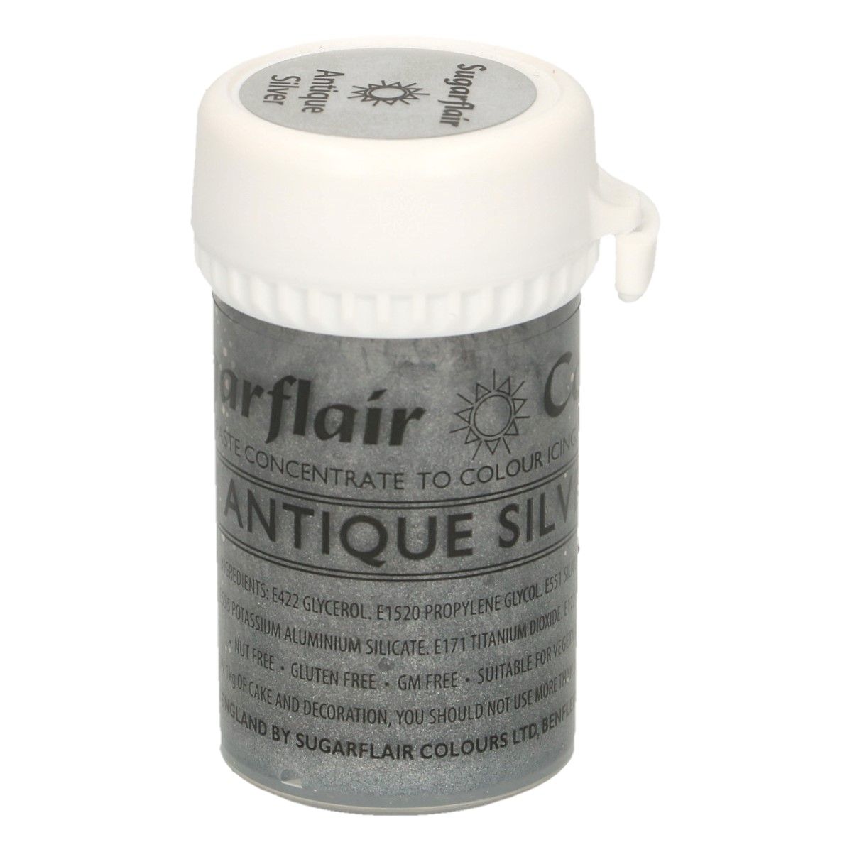 Sugarflair Paste - Lebensmittelfarbe - Antique Silver - 25g