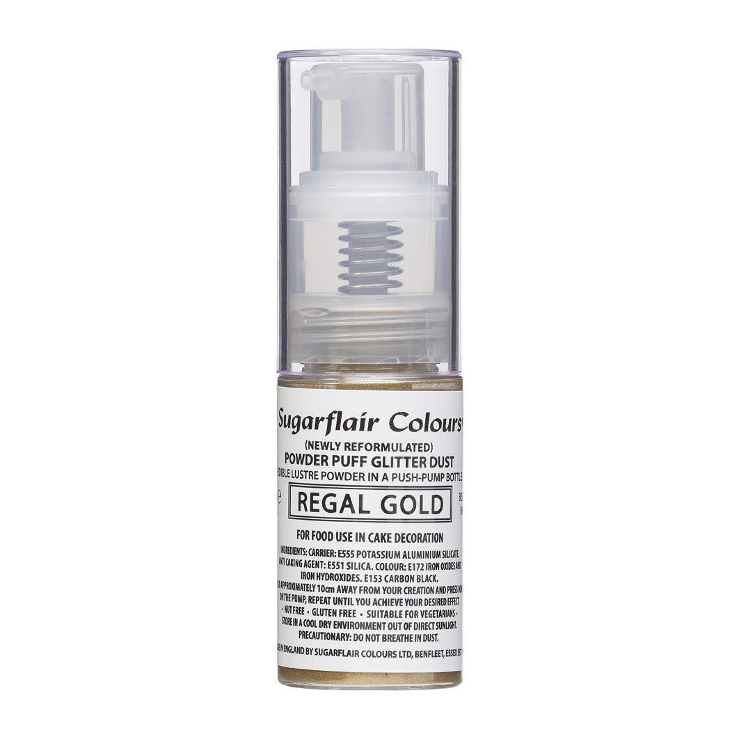 Sugarflair Glitzerstaub Pumpspray - Regal Gold