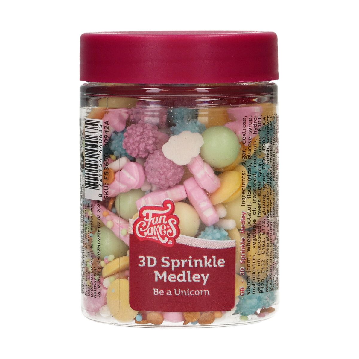 Funcakes Zuckerstreusel 3D Einhorn - 70g