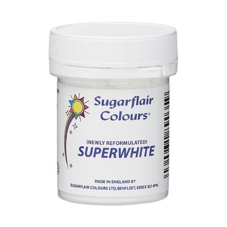 Sugarflair Superwhite Icing Whitener - Lebensmittelfarbpulver Weiss
