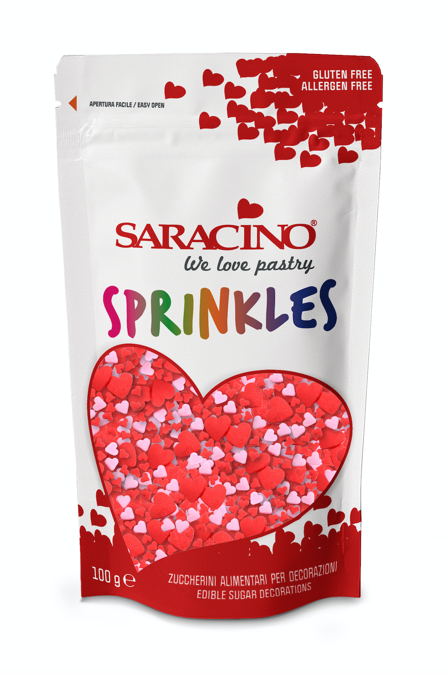 Saracino Zuckerstreusel - Sprinkles - Love & Hearts - 100g