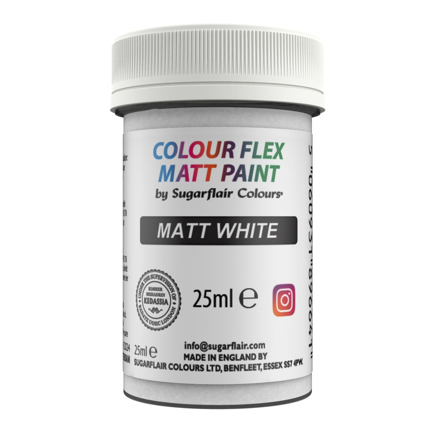 Sugarflair Colour Flex Paint - Lebensmittelfarbe - Matt White - Weiss - 25ml