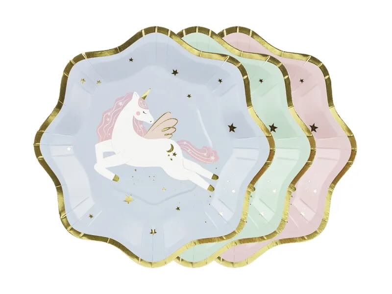 Pappteller - Einhorn, 6 Stück