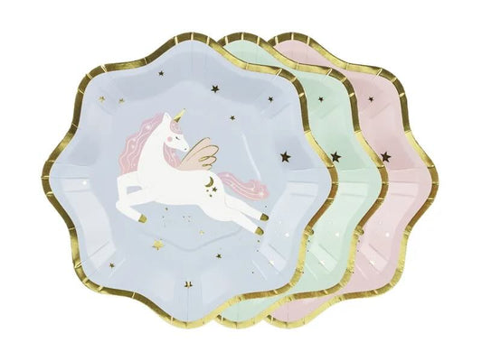 Pappteller - Einhorn, 6 Stück