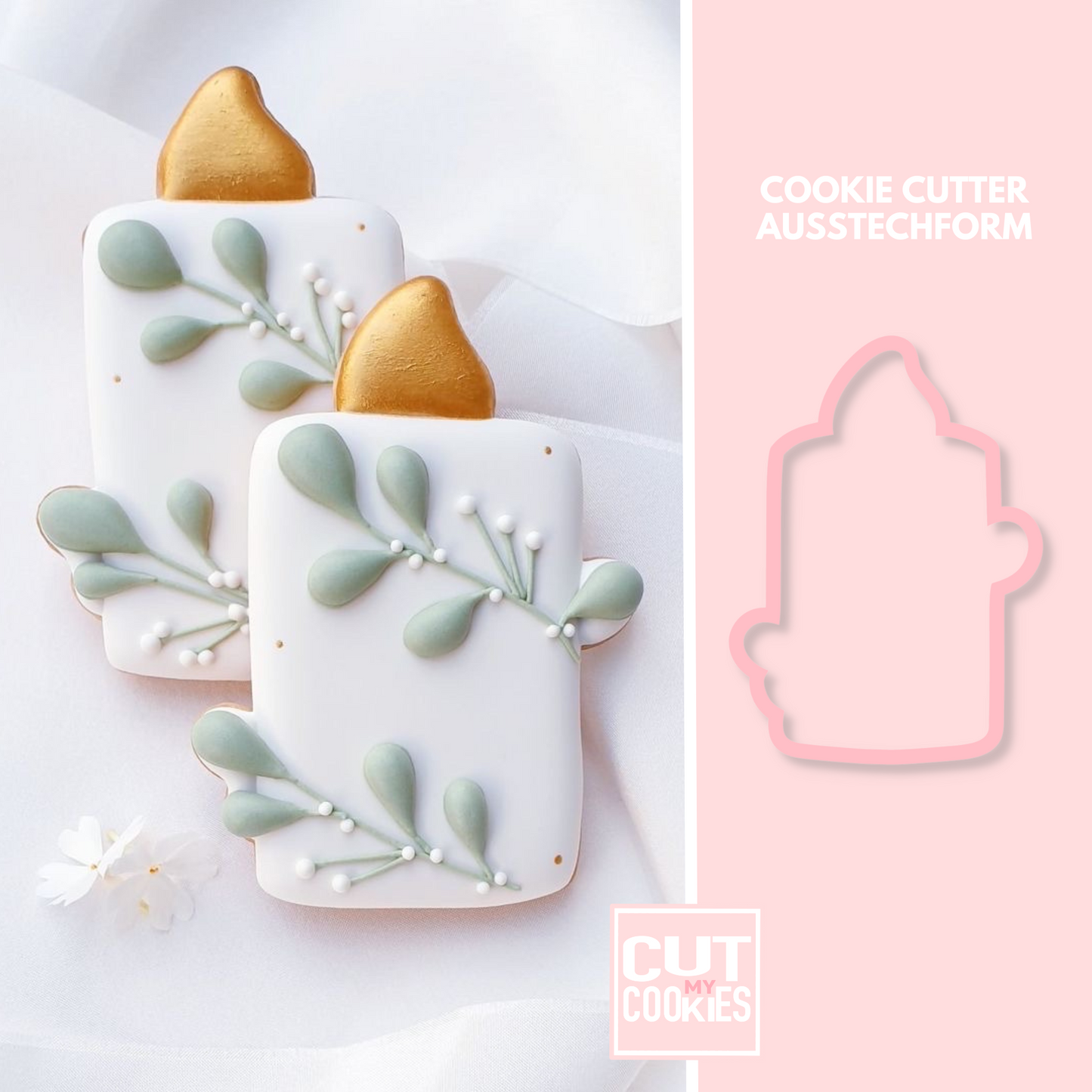 Ausstechform Kerze mit Zweig