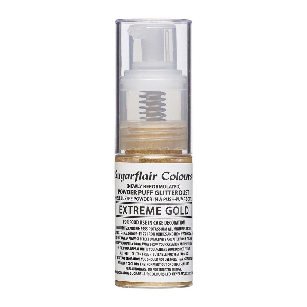 Sugarflair Glitzerstaub Pumpspray - Extreme Gold