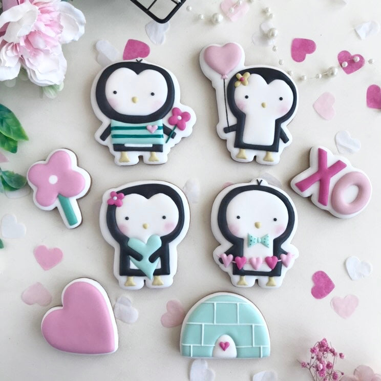 Ausstechform Pinguin mit Blume