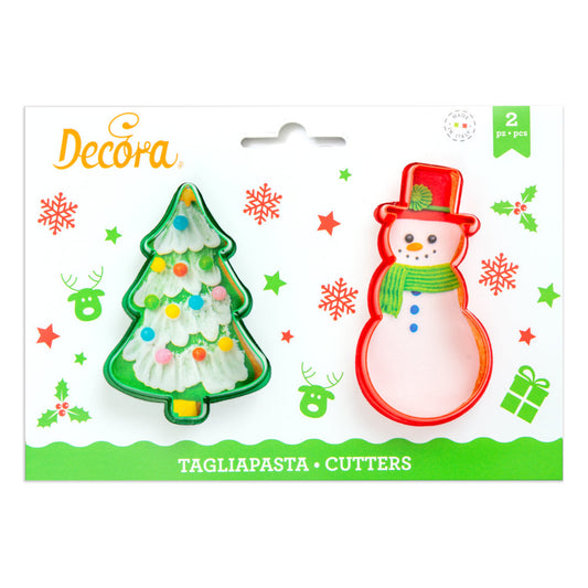 Decora Ausstechformen Schneemann und Tannenbaum - 2 Stk