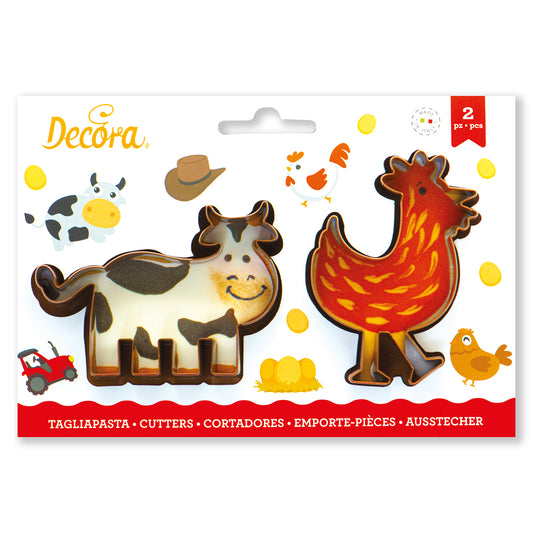 Decora Ausstechformen Kuh und Huhn - 2 Stk