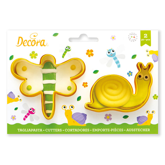 Decora Ausstechformen Libelle und Schnecke  Set - 2Stk