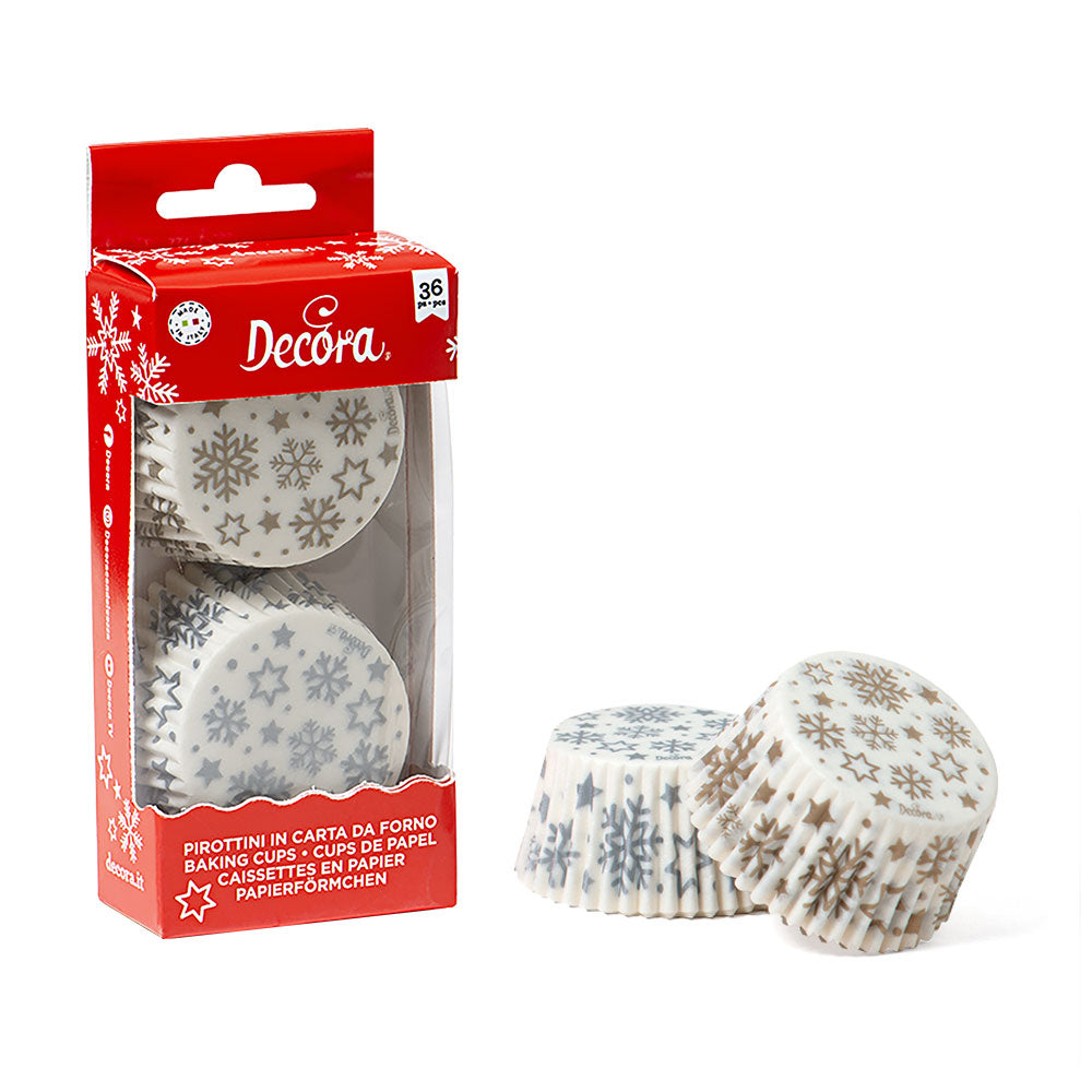 Decora Cupcake Backförmchen Schneeflocken - 36 Stk