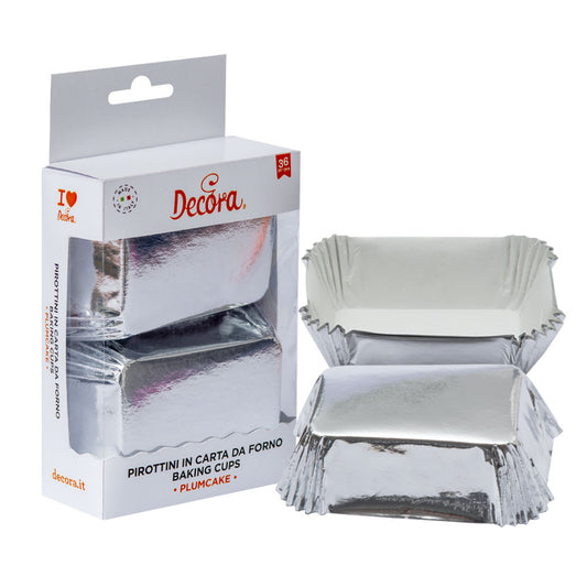 Backförmchen für Mini Plumcakes - in metallic Farben - 20 Stück