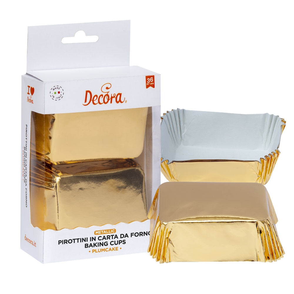 Backförmchen für Mini Plumcakes - in metallic Farben - 20 Stück
