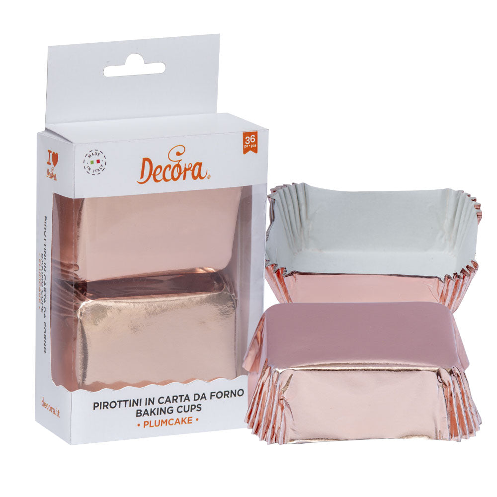 Backförmchen für Mini Plumcakes - in metallic Farben - 20 Stück