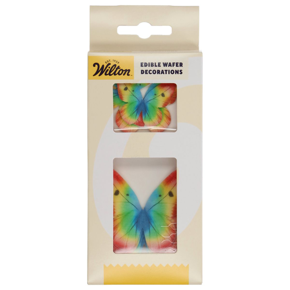 Wilton Essbare Schmetterlinge - Wafer Papier - Regenbogen - 8 Stück