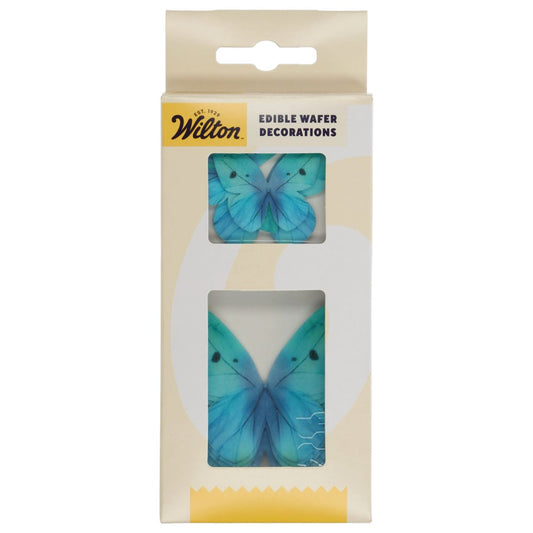 Wilton Essbare Schmetterlinge - Wafer Papier - Blau - 8 Stück
