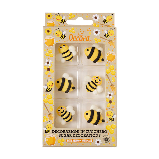 Decora Zucker Dekoration - Bienen - 6 Stück
