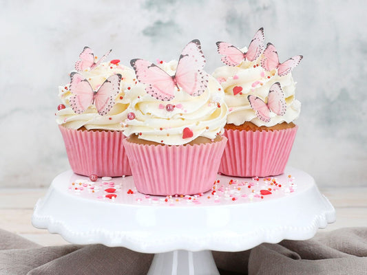 Esspapier - Wafer Papier - Schmetterlinge rosa