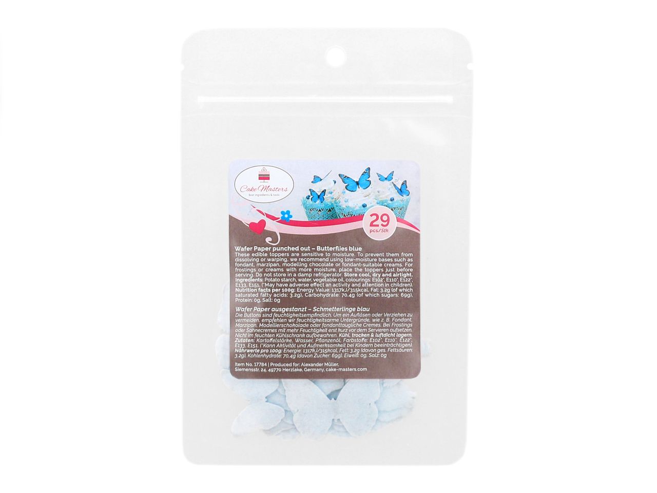 Esspapier - Wafer Papier - Schmetterlinge blau