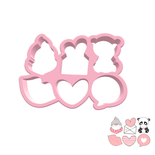 Ausstechform Valentine 6in1