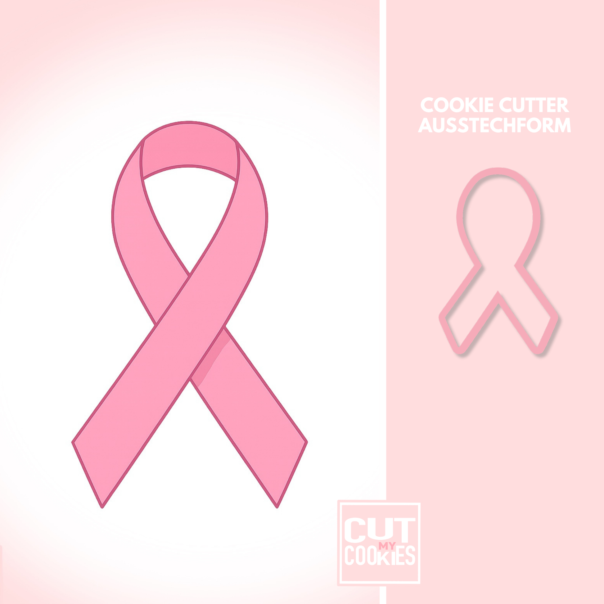 Ausstechform Pink Ribbon - Rosa Schleife 