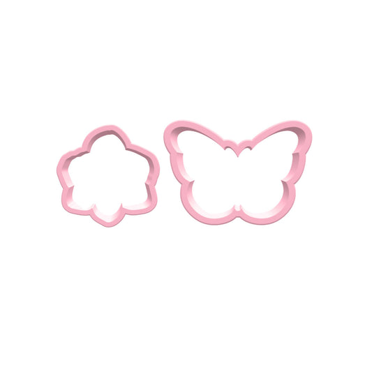 Ausstechform Orchidee und Schmetterling Set