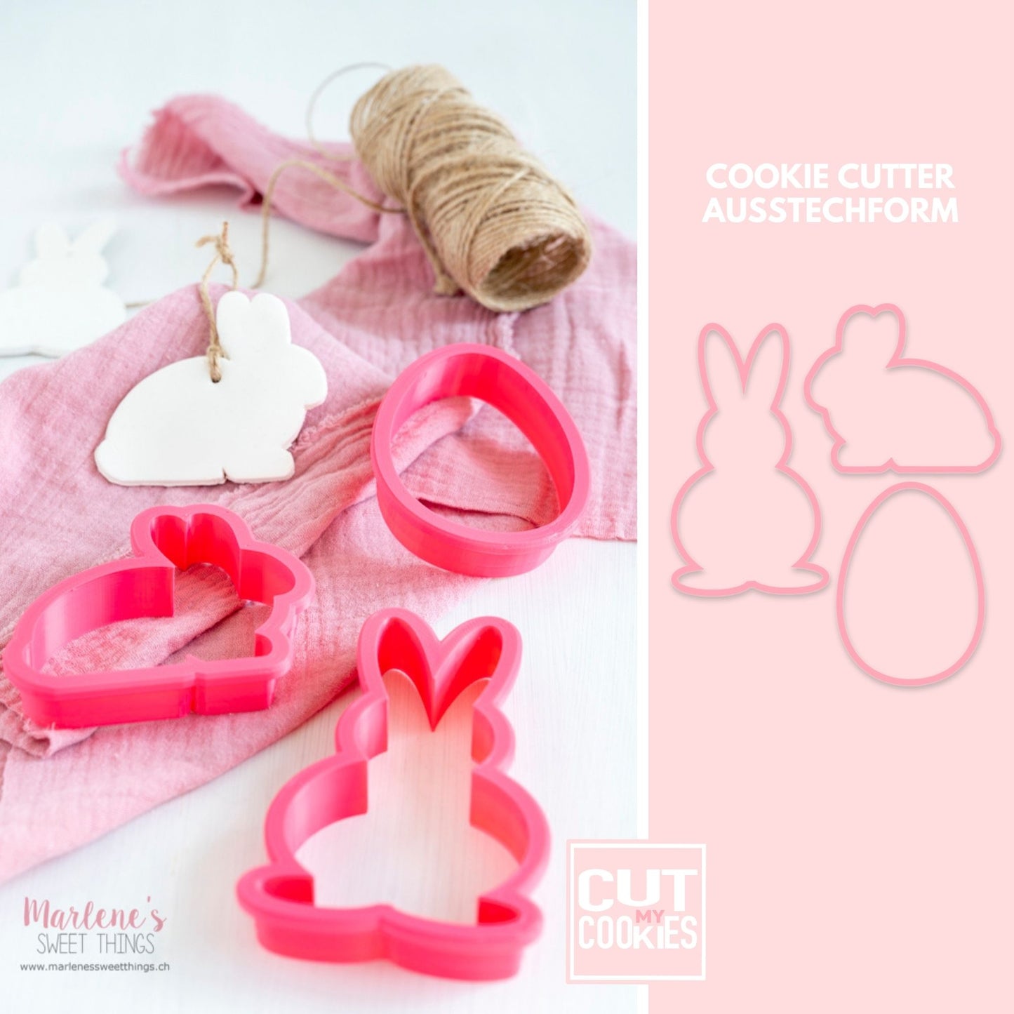 Marlene's Easter Set Cookie Cutter - 3pcs 