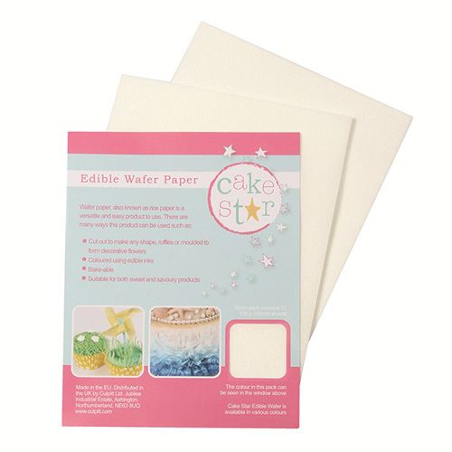 Cake Star - Esspapier - Wafer Papier weiss - 12 Stk