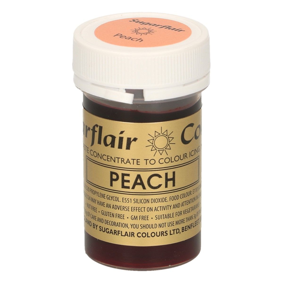 Sugarflair Paste -  Lebensmittelfarbe - Peach - Pfirsich - 25g 