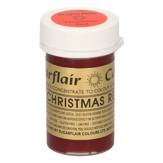 Sugarflair Paste -  Lebensmittelfarbe - Christmas red - Rot - 25g 
