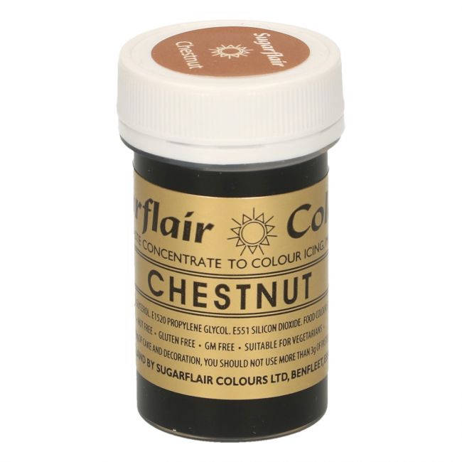 Sugarflair Paste -  Lebensmittelfarbe - Chestnut - Braun - 25g 