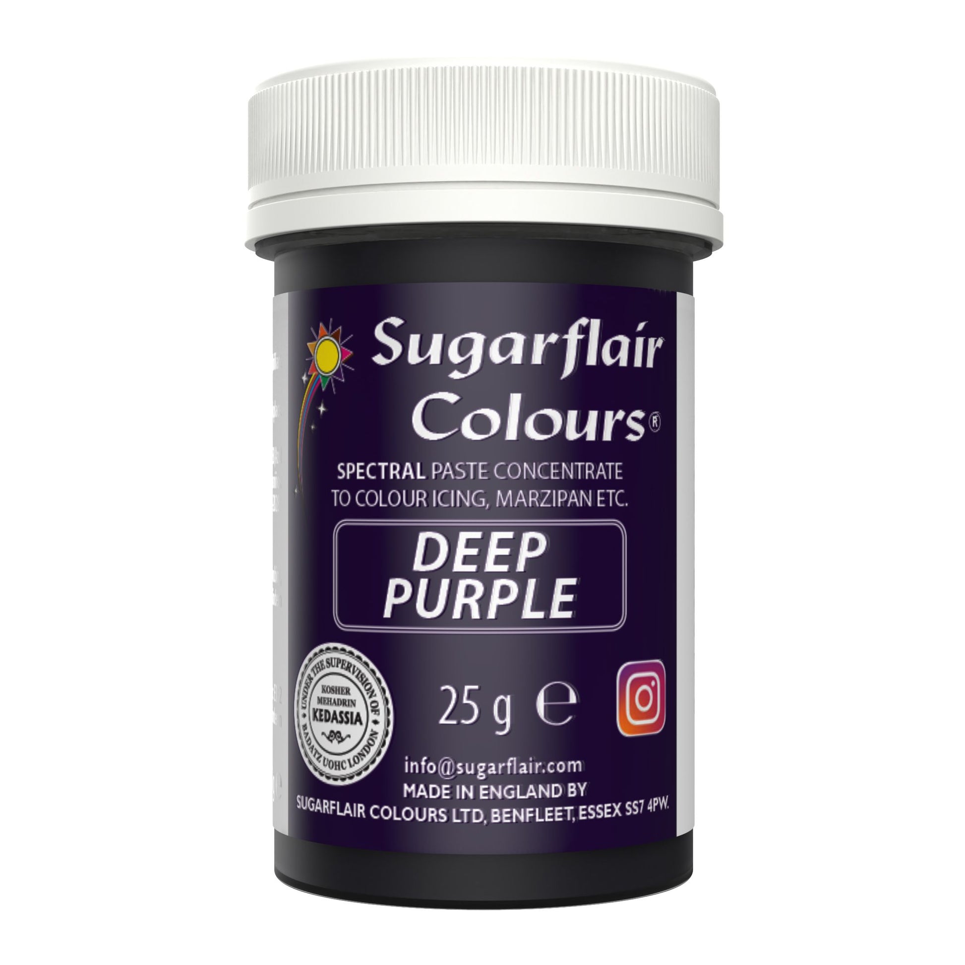 Sugarflair Paste -  Lebensmittelfarbe - Deep Purple - Dunkel Violett