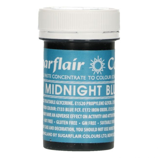 Sugarflair Paste -  Lebensmittelfarbe - Midnight Blue - Nachtblau - 25g 