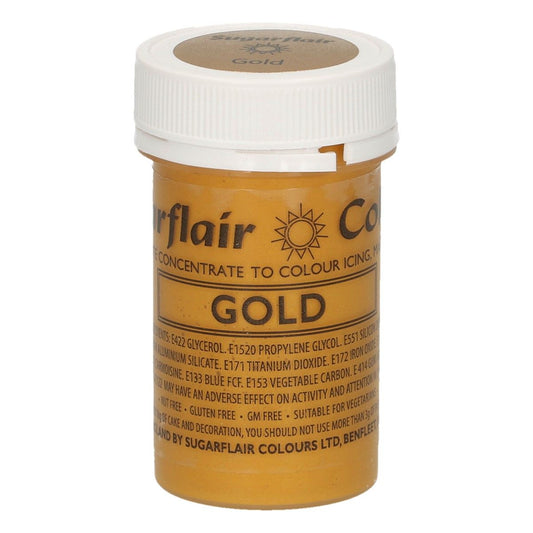 Sugarflair Paste -  Lebensmittelfarbe - Satin Gold - 25g