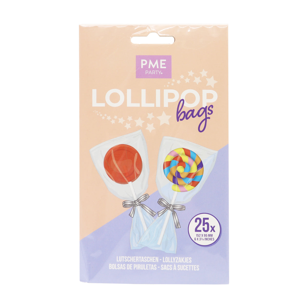 PME Lollipop-Beutel mit silbernen Verschlüssen – 25 Stück