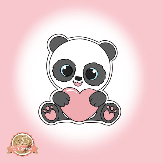 Ausstechform Panda Valentine mit Herz
