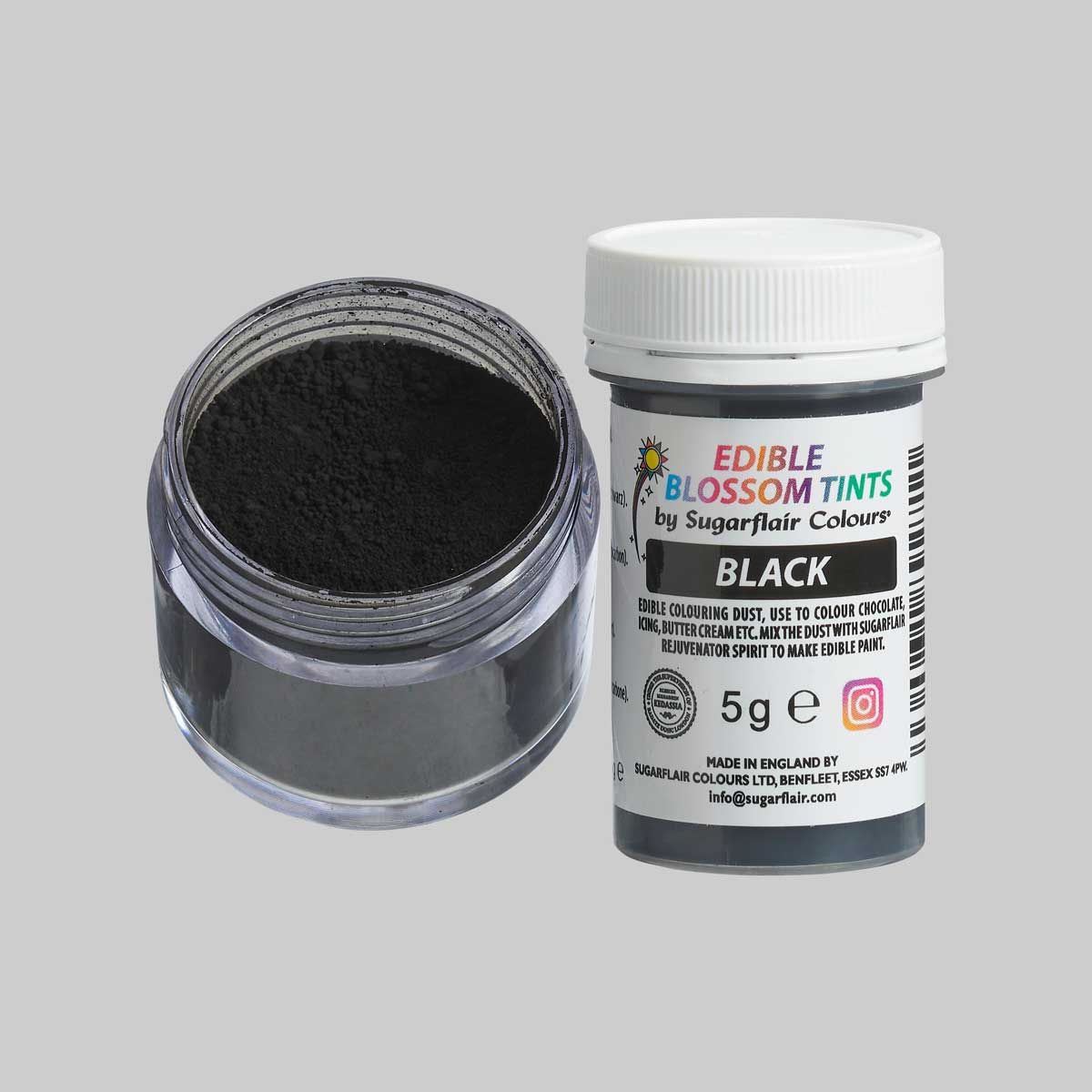 Sugarflair Lebensmittel Puderfarbe Schwarz - 5g 