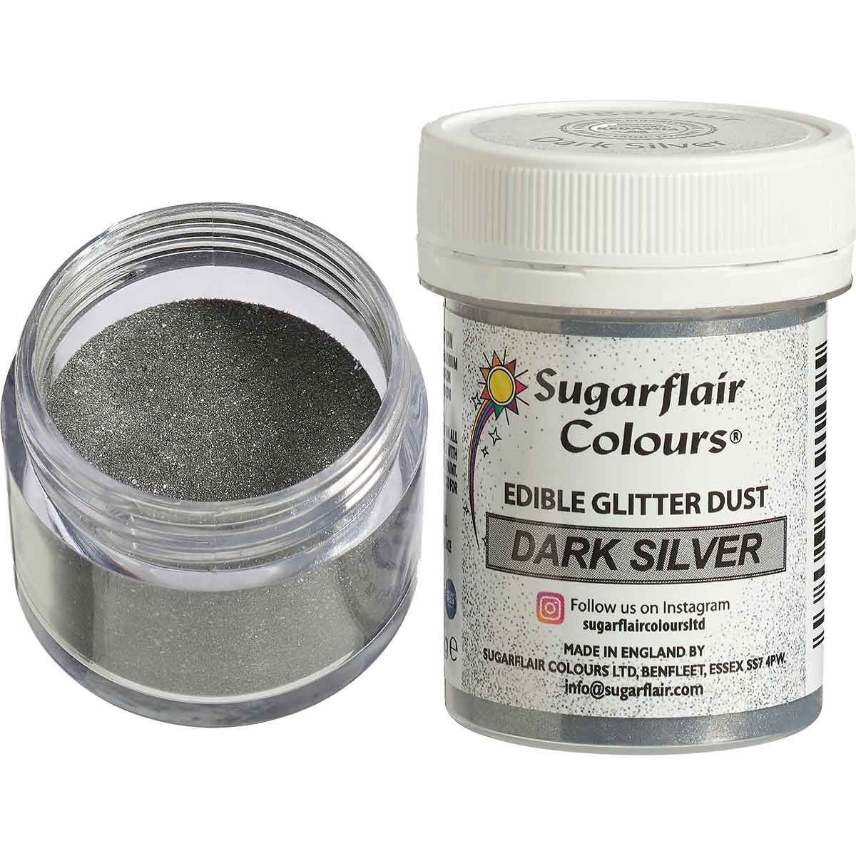 Sugarflair Lebensmittelfarbe Pulver - Dunkelsilber
