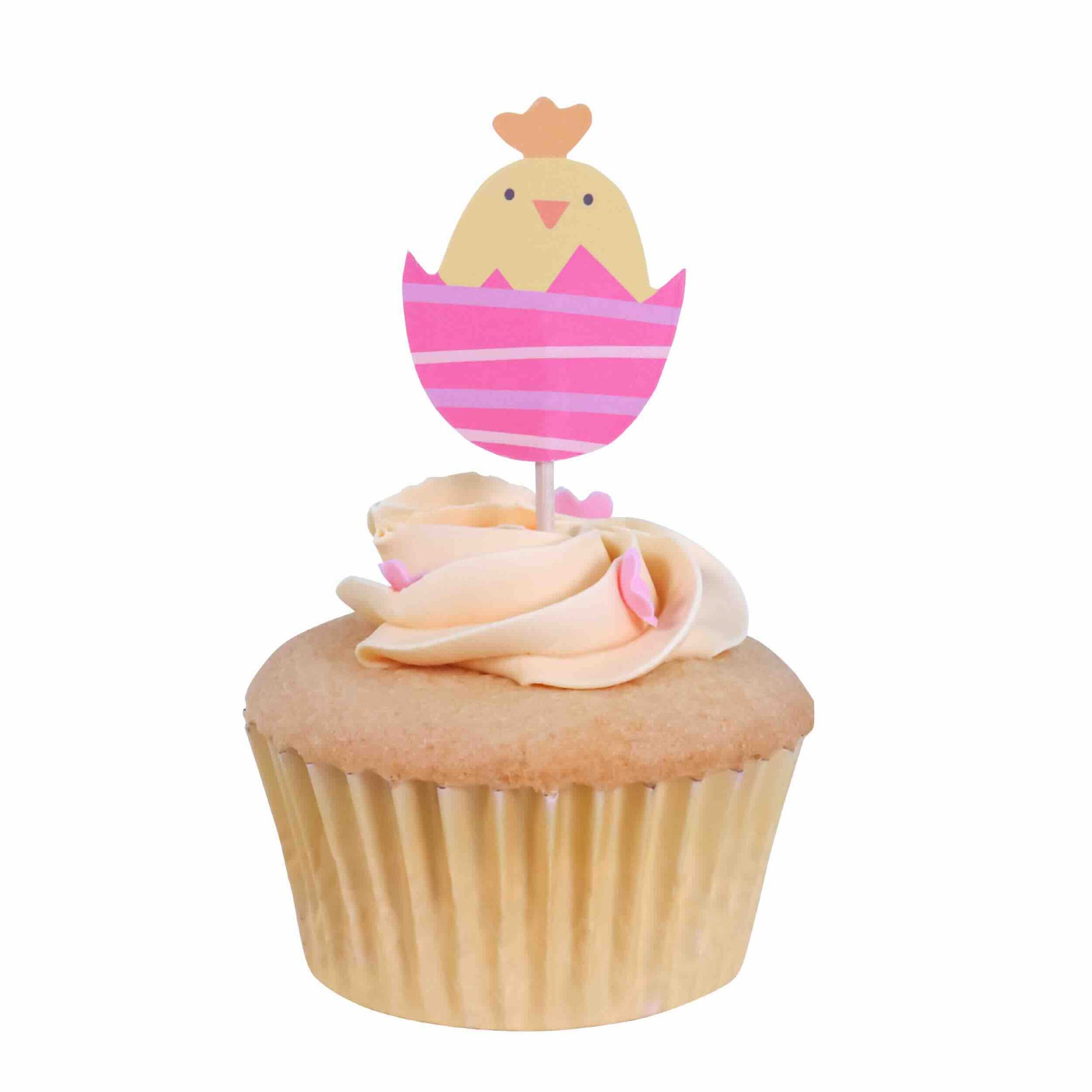 EA24TOP018  Cupcake Topper - Oster Küken - 24 Stk