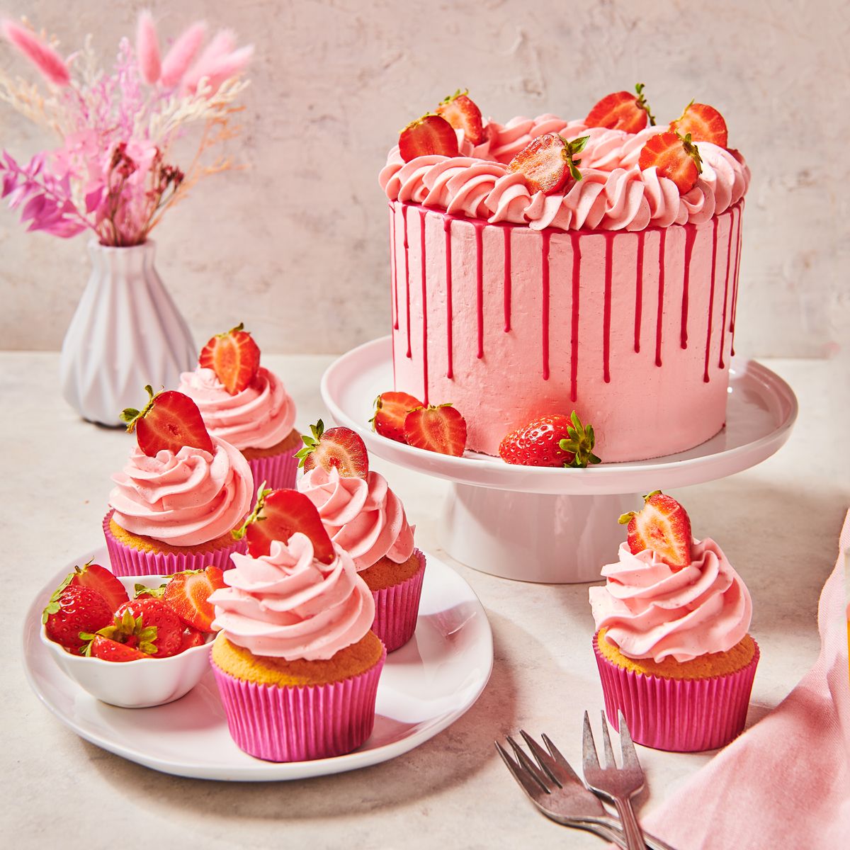 Funcakes Mischung Enchanted Cream - Erdbeer - 450g