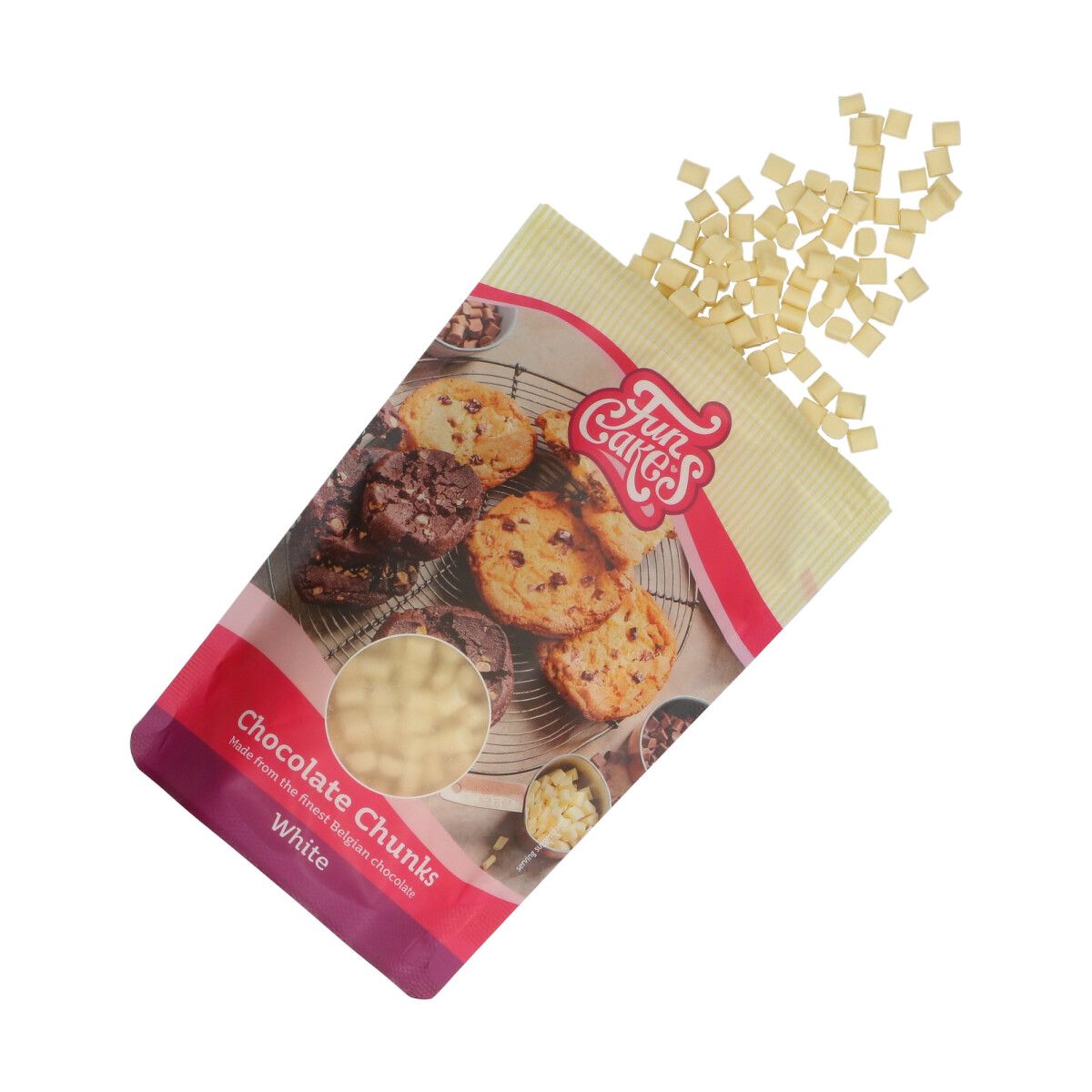 Backfeste Schokoladenstücke - weisse Schokolade - 350g