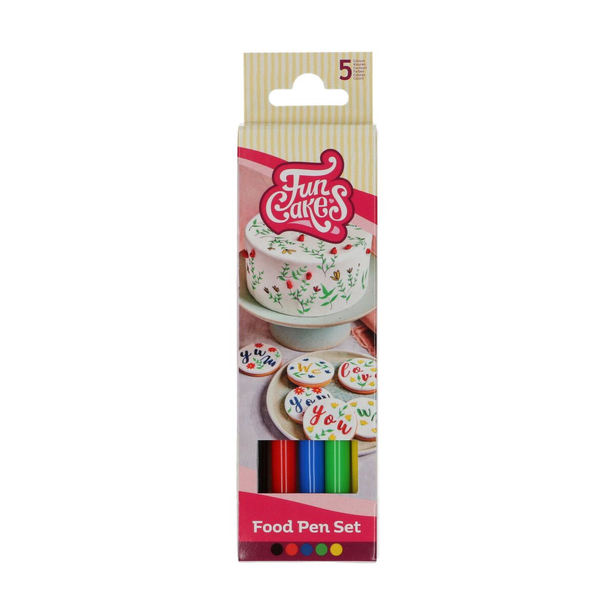 Funcakes Lebensmittelstift - Set - Primärfarben - 5 Stück