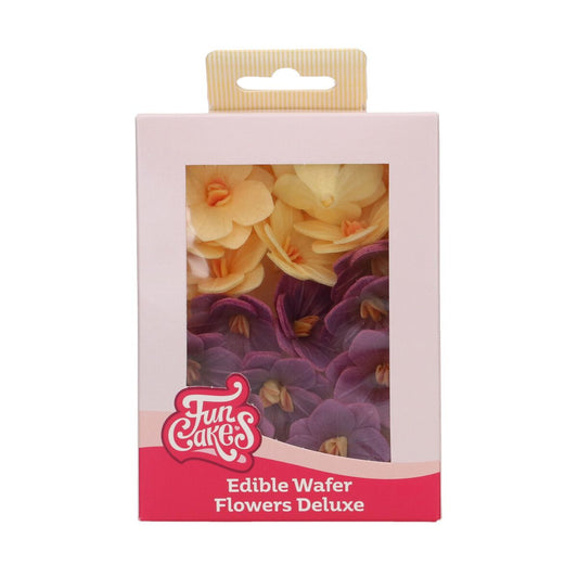 Funcakes Essbare Papierblumen - Deluxe Hortensien lila/gelb - klein