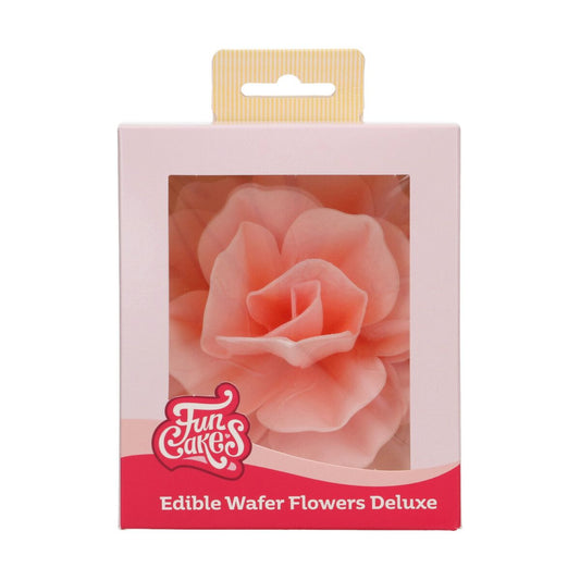 Funcakes Essbare Papierblumen - Deluxe Rose Pastella rosa - gross
