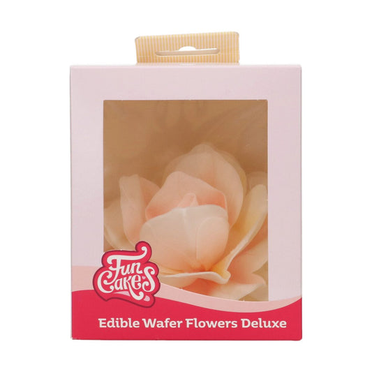 Funcakes Essbare Papierblumen Deluxe Rose Pastella Gelb/Orange Ombre - Gross